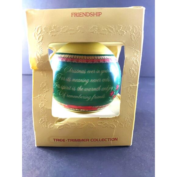 Hallmark Keepsake Ornament Friendship Ball Glass 1980 Vintage Country - Picture 7 of 10